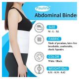 Abdominal Binder Post Surgery Compression Support | Stomach Wrap Belly Band for Hernia Tummy Tuck | Soft, Latex-free, Breathable - (60\" - 75\") 3 Panel - 9\" High
