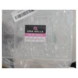 UNA GELLA Almond Nail Tips, 312PCS Half Cover Almond Shape Nail Tips Soft Gel Tips 12 Sizes Pre-shape Acrylic Clear False Nails with Handles for Press on Nails Extension DIY Home Salon