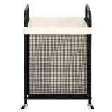 STO STO Laundry Hamper, 90L Rolling Laundry Sorter Cart with Removable and Washable Liner Bag, Clothes Hamper with Wheels and Metal Handle for Laundry Room and Bedroom