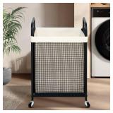 STO STO Laundry Hamper, 90L Rolling Laundry Sorter Cart with Removable and Washable Liner Bag, Clothes Hamper with Wheels and Metal Handle for Laundry Room and Bedroom