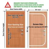 QWR Reinforced Cat Screen Door,Fits Door Opening Size 32