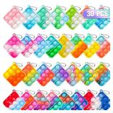 Pop Fidget Toys Bulk Its Party Favors for Kids 4-8 8-12 30 Pack Mini Pop Keychain It Easter Basket Stuffers Egg Fillers Small Fidgets for Classroom Prizes Student Gifts Birthday Goodie Bag Stuffers