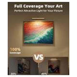 EZVALO Picture Light for Wall, 4800mAh Rechargeable Wireless Remote, 13in Dimmable Magnetic LED Art Display Light with 3 Color Temperatures, for Gallery, Living Room, Bedroom, Hallway (Gold)