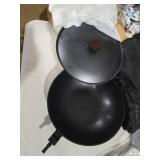 Teewe Carbon Steel Wok -13 Inch Woks & Stir-fry Pans Nonstick, Wok Pan with Lid Spatula and Dish Brush: Pre-Seasoned Flat Bottom Chinese Woks for Induction, Electric, Gas, All Stoves