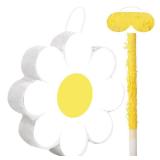 Aoriher Daisy Flower Pinata Set Include Bat Blindfold Confetti Tassel Flower Pinata Daisy Hippie Boho Pinata for Birthday Baby Shower Gender Reveal Wedding Floral Party Supplies(Daisies)