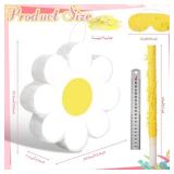 Aoriher Daisy Flower Pinata Set Include Bat Blindfold Confetti Tassel Flower Pinata Daisy Hippie Boho Pinata for Birthday Baby Shower Gender Reveal Wedding Floral Party Supplies(Daisies)