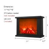 11x4.7x8 Inch Fireplace Lanterns Decorative Flameless Portable Led Lantern Battery Operated and USB Operated 6 Hours Timer Included Indoor/Outdoor(No Heater Function)