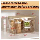 Delamu 2 Set Pantry Organizers and Storage, Trash Bag Holder Under Sink Organizer for 4-13 Gal Bags, Trash Bag Dispenser with Bamboo Top for Onion, Potato, Garlic, Clear (11-7/32\"L*7\" W*7-1/8\"H)