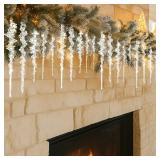 Chunful 20 Pcs Large Icicle Ornaments for Christmas Fireplace Tree Decoration Hanging Clear Crystal Acrylic Icicles Pendant for Xmas Mantel Eaves Winter Holiday Frozen Party Decor with Various Sizes