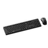 Rapoo X2100 Quiet Wireless Keyboard and Mouse Combo, 2.4GHz USB Receiver, 12 Multimedia Keys, Spill-Proof, Full-Sized, Compatible with PC, Laptop, Black