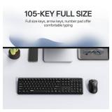 Rapoo X2100 Quiet Wireless Keyboard and Mouse Combo, 2.4GHz USB Receiver, 12 Multimedia Keys, Spill-Proof, Full-Sized, Compatible with PC, Laptop, Black