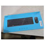 Rapoo X2100 Quiet Wireless Keyboard and Mouse Combo, 2.4GHz USB Receiver, 12 Multimedia Keys, Spill-Proof, Full-Sized, Compatible with PC, Laptop, Black