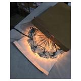 Brizled Christmas Tree Topper, 8\" Lighted Angel Tree Topper with 11 Count Lights, Siver Tinsel Wreath Tree Toppers, Warm Lighted Angel Tree Topper with 10 Flowers, Plug in Treetop for Christmas Tree