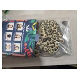 Gwabee No Heat Overnight Curl Headband - 70\" Soft Ribbon Wrap for Long Hair, 9 PCS Curling Rods Set - Leopard Print Curls Headband