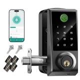IRONZON Smart Door Lock Deadbolt Lock with Touchscreen Keypad, Fingerprint Door Lock for Front Door, 5-in-1 Keyless Entry Door Lock, App Control, 4 IC Cards, Auto Lock, 15-Min Installation