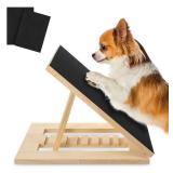 Yuanan Scratch Board for Dogs, Dog Scratch Pad Bamboo Dog Nail File Board Multi-Angle Adjustable for All Kinds of Dogs Sandpaper Polishing Instead of Nail Trimmer