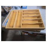 BAMEOS Bamboo Silverware Drawer Organizers, 11.9 inch Utensil Drawer Organizer for Kitchen Drawers, 7 Slots Total Large Flatware Organizer for Knives Cutlery Spoons Forks (Natural)