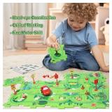 XAZASTOV Puzzle Track Car Play Set, Plastic Puzzles for Kids with Vehicles, Railcar Puzzle, Car Tracks for Toddlers, Toys Gifts for 3 4 5 6 Year Old Boys, Toddler Boy Toys 3-4