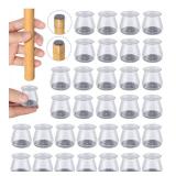32 Pcs Chair Leg Floor Protectors - OASMU Silicone Felt Pads, Scratch-Proof & Noise-Free, Easy Smooth Moving, Small Size (Fits Round Chair Legs: 15/16\" to 1-5/16\" Diameter)