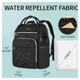 VANKEAN 17 Inch Laptop Backpack for Women Men Fashion Computer Work Bag, Large Capacity Waterproof Backpack with USB Port & RFID Pockets, College Daypack Business Travel, Black