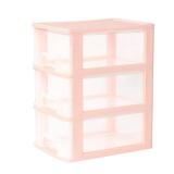 Gonice Small 3 Drawer Storage Organizer, Pink Plastic Drawer Storage, Small Desktop Organizer for Home, Office