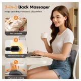 Smooth Triple Fusion 3-in-1 Back Massager Lumbar Pillow with Heat, Vibration & Traction Back Massager for Pain Relief DeepTissue.Relaxation Device for Home,Office,Car.Gift Idea Corded
