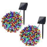 Joomer Solar Christmas Lights, 2 Pack Total 144 FT 400 LED 8 Modes Waterproof Solar String Lights Outdoor Auto ON/Off for Patio, Tree, Garden, Christmas Decorations (Multicolor)