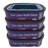 4 Pack Cat Litter Refill Bags Cartridges Compatible with Genie Cat Standard, Plus and XL Pails Odor Control