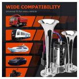 FILTERUP 12V 600DB Upgraded Air Horn Dual Trumpets, Super Loud Train Electric Horn Kit with Air Compressor Compatible with 12V vehicles Trucks Trains Boats Pickup SUVs Cars Speaker