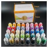 New brothread 40 Colors Compatible with Brother Polyester Embroidery Machine Thread Kit 500M (550Y) Each Spool Compatible with Brother Babylock Janome Singer Pfaff Bernina Embroidery & Sewing Machine