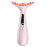 Red Light Therapy for Face & Neck, Skin Lifting & Firming - at Home Skin Care Face Sculpting Tool and Neck Massager-Pastel Pink