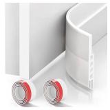 Suptikes 2 Pack Door Draft Stopper Door Sweep for Exterior & Interior Doors,Door Bottom Seal Dust and Noise Insulation Weather Stripping Draft Guard Insulator, 1.8\" W x 37\" L,White