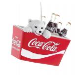Coca-Cola Kurt Adler Polar Bear Cub in Coke Cooler Ornament, 2.75-Inch