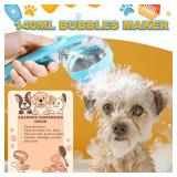Peehss 3Pcs Dog Bath Brush, Dog Scrubber for Bath, Dog Shampoo Brush Bubble Maker, Dog Paw Washer, dog grooming Massage Brush with Adjustable Ring Handle, dog accessories for Short & Long Hair -Blue