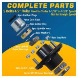 GREPSPUD 2Sets Trailer Hub Kits 5 on 4.5 for 3500 lbs 1-1/16