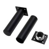 Kyuionty 4 Pack Adjustable Furniture Legs Round 1.5\" Dia Thickened Aluminum Alloy Sofa Shelves Table Kitchen Adjustable Feet 6\" Height (Black)