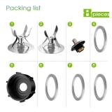 8 Pieces Replacement Part Ice Blades 4961 4980 Jar Bottom Cap 4902 Rubber Gaskets and Coupling Stud Slinger Pin Kit Compatible with Oster & Osterizer Blender Accessories