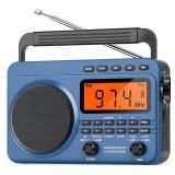 Digital AM FM Shortwave Radio with Best Reception,4000mAh Rechargeable Portable Radio with NOAA Weather Alert, Big Speaker, Digital Tuner and Stereo Earphone,Support Micro SD Card and USB MP3 Player