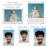 Roafilia 6-Pack Connectable Magnetic Acrylic Photo Frames for Fujifilm Instax Minifilm, 2x3 Film &2.36x3.54 Freestanding Double-Sided Display (Holds 12 Photos), 8mm+8mm Thickness Clear Picture Frame f