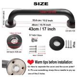 Black Shower Grab Bar 16 Inch - 1.25\" Diameter, iMomwee 2 Pack Stainless Steel Bathroom Grab Bar Handle, Bathroom Shower Balance Bar,Safety Hand Rail Support,Handicap Elderly Senior Assist Bath Handl