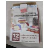 12 Pack Compression Bags for Travel | Vacuum Seal Storage Bags for Luggage & Dirty Clothes | Travel Packing Space Saver Bags for Suitcases & Home Organization | MEIQIHOME