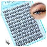 Wispy Lash Clusters 10-12MM Eyelash Clusters Short Individual Lashes Natural Cluster Eyelashes Extensions for Daily Wear DIY Lash Extensions at Home (192Pcs, Clear Band, C Curl, 0.07D, Reusable)