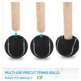 Macarrie 60 Pieces Precut Tennis Bulk Tennis Balls for Chairs Heavy Duty Long Lasting Glide Coverings for Classroom Furniture Legs Protectors and Floor Protection(Black)
