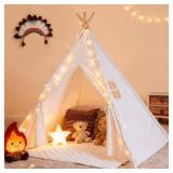 Kids Teepee Tent for Kids, Kid Play Tents for Girls & Boys, Gifts Playhouse for Indoor Outdoor Games, Toddler Toys House for Baby (Tee Pee for Child)