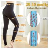 Myshear Medical Compression Tights Women, 20-30 mmHg Graduated Compression Pantyhose Men, Footless Compression Stockings, High Waist Compression Leggings, Support Hose for Varicose Veins, Edema, Dvt X