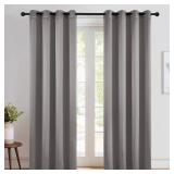 NICETOWN Chrome Gray Blackout Curtains 84 inches Long for Bedroom, Grommet Thermal Insulated Light Blocking Window Treatments for Living Room, W52 x L84, 2 Panels