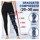 beister Medical Compression Pantyhose for Women & Men, 20-30mmHg Graduated Support Tights, Opaque Footless Waist High Compression Stockings & Leggings for Varicose Veins, Edema, Flight, DVT XL