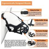 BARKLESS Dog Muzzle, Basket Muzzle for Biting, Chewing and Scavenging, Humane Cage Mouth Cover, Perfect for Grooming and Training Large Aggressive Reactive Dogs (L, Black)