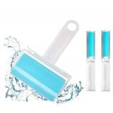 Sticky Lint Roller 3 Pack, Reusable Washable Lint Roller Pet Hair Remover Include Large and Small Size Cleaner for Clothes, Pet Hairs, Carseats
