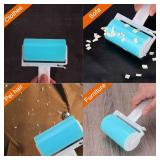 Sticky Lint Roller 3 Pack, Reusable Washable Lint Roller Pet Hair Remover Include Large and Small Size Cleaner for Clothes, Pet Hairs, Carseats